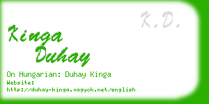 kinga duhay business card